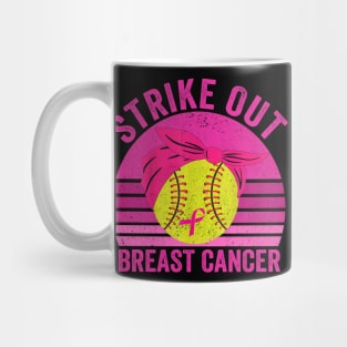 Strike Out Breast Cancer Baseball Fight Awareness Men Women Mug